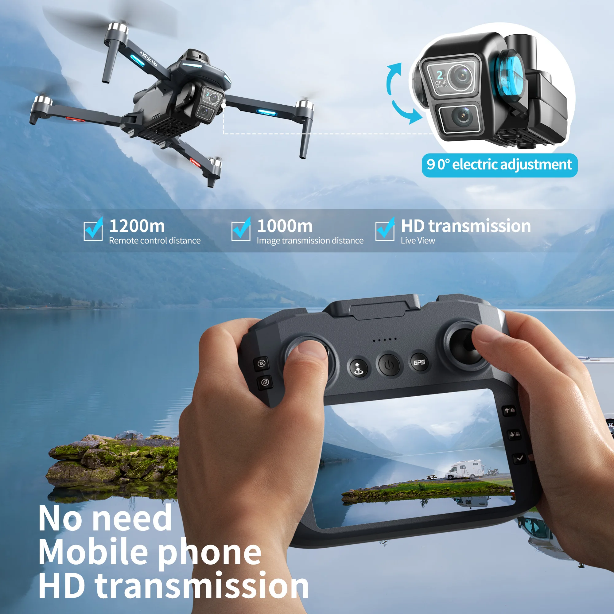 Lenovo XT606 MAX GPS Drone 4k  - đánh giá và giá Drone Surveying